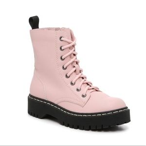 Pink Hollin Combat Boots